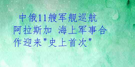  中俄11艘军舰巡航阿拉斯加 海上军事合作迎来"史上首次"