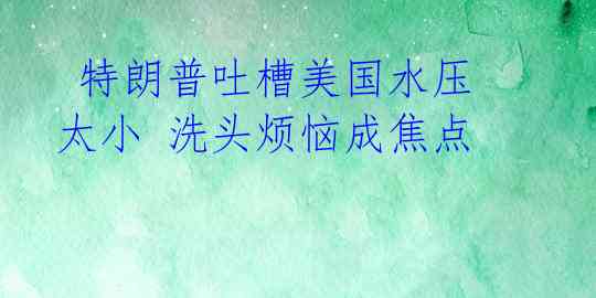  特朗普吐槽美国水压太小 洗头烦恼成焦点