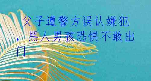  父子遭警方误认嫌犯，黑人男孩恐惧不敢出门