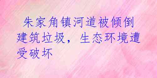  朱家角镇河道被倾倒建筑垃圾，生态环境遭受破坏