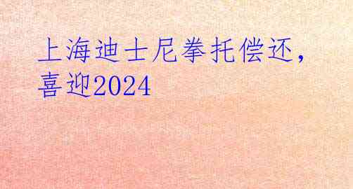 上海迪士尼拳托偿还，喜迎2024