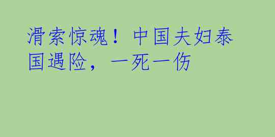 滑索惊魂！中国夫妇泰国遇险，一死一伤